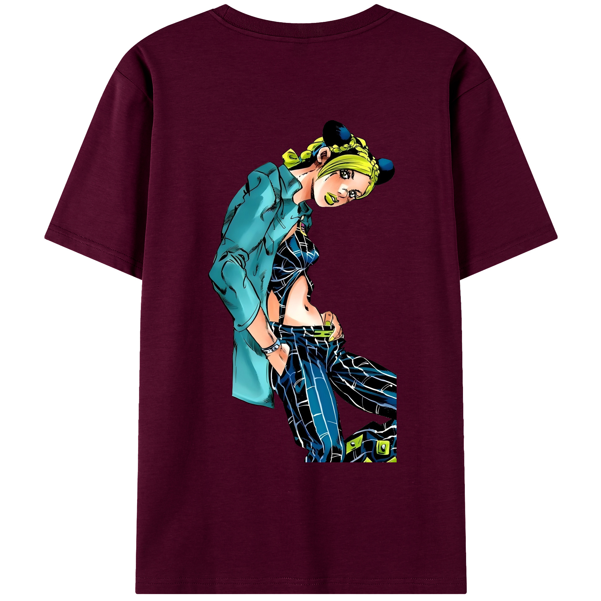 （画像用） "ジョジョの奇妙な冒険 くうじょう ジョリーン JoJo's Bizarre Adventure Jolyne Cujoh " レディース半袖Tシャツ(バックプリント)